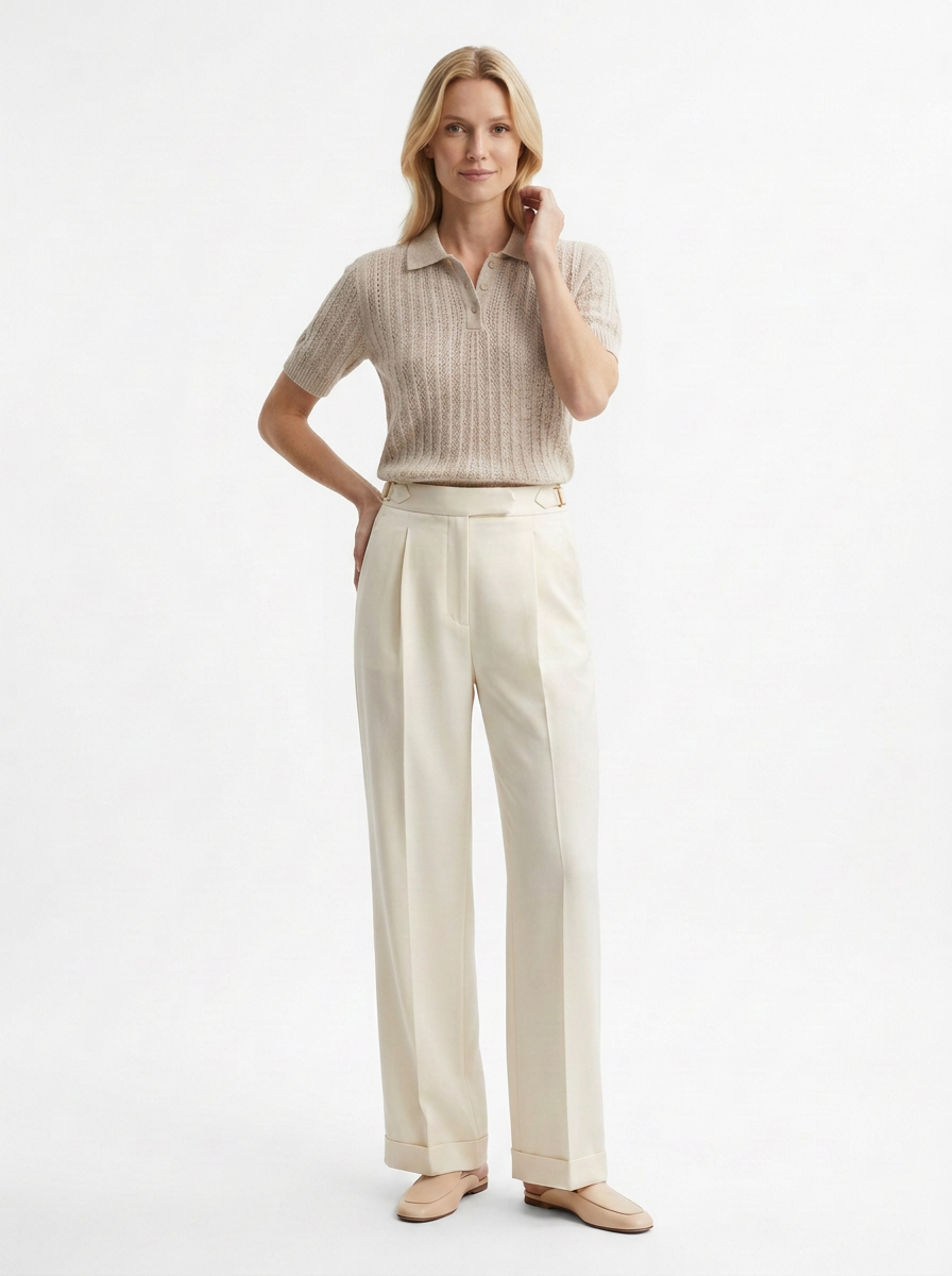 Freya Cashmere Knit Short Sleeve Polo