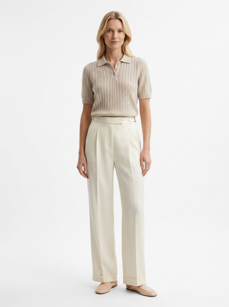 Freya Cashmere Knit Short Sleeve Polo