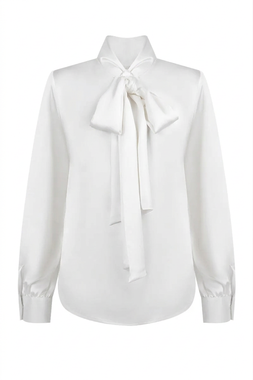Freya Silk Bow-Tie Blouse